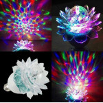 Renkli Led Döner Başlıklı Disko Ampül Çiçek Modeli  