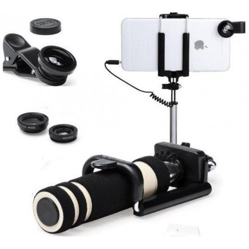 Cep Telefonu Lens Seti ve Selfi Çubuğu 